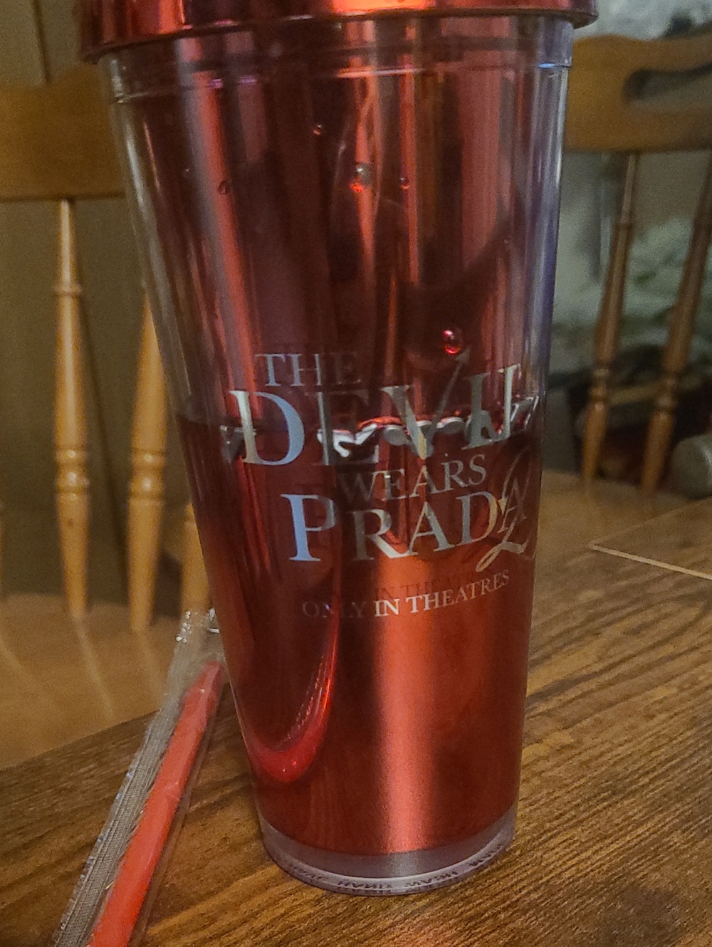 Devil Wears Prada 2 Red Metallic Travel Tumbler - Promotional Drink Cup